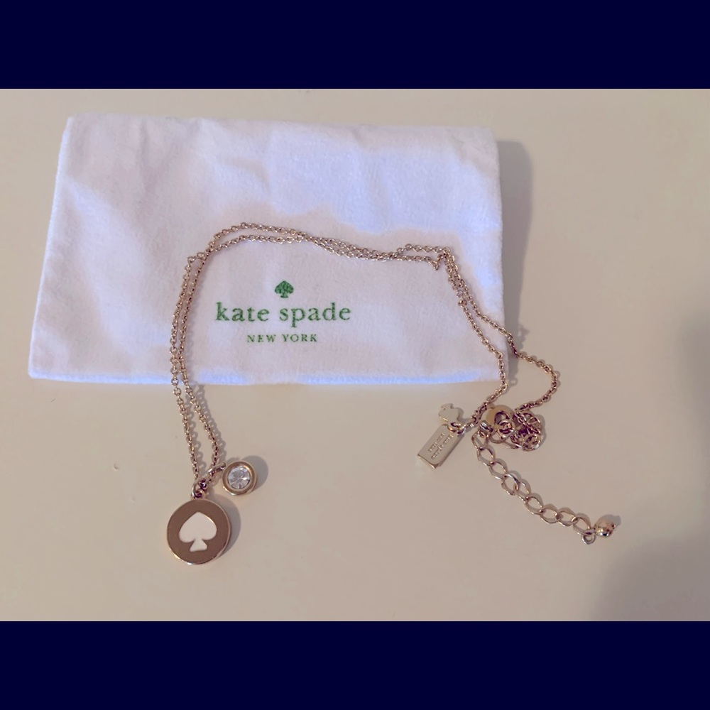 Kate Spade spade + rhinestone gold necklace